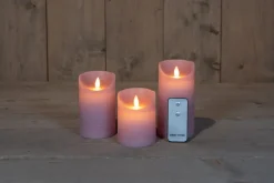 Anna's Collection LED Kerzen Set Dinu lila D 7,5 H 10 / 12,5 / 15 cm 3 St.