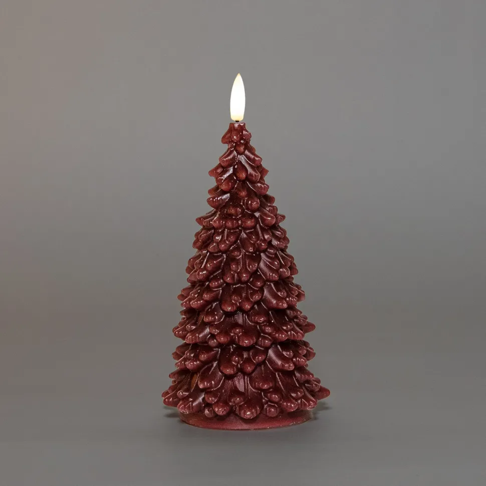 Anna's Collection LED Kerze Sito bordeaux D 9,5 H 20 cm