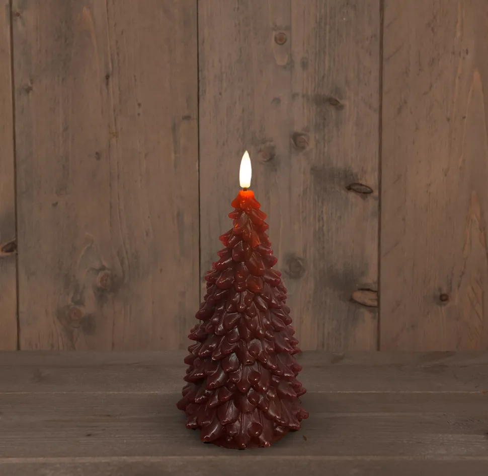 Anna's Collection LED Kerze Sito bordeaux D 9,5 H 20 cm