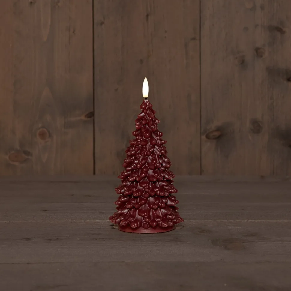 Anna's Collection LED Kerze Sito bordeaux D 9,5 H 20 cm