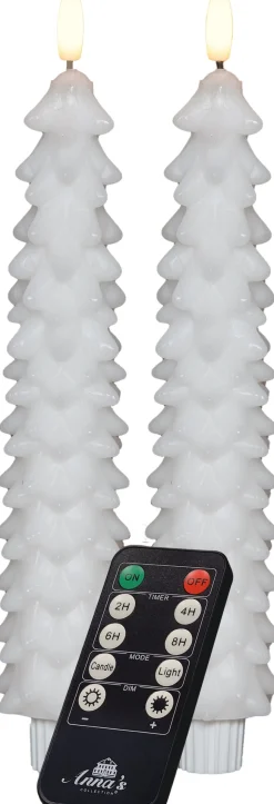 Anna's Collection LED Stabkerze Rambu weiß D 2,2 H 23 cm