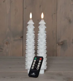 Anna's Collection LED Stabkerze Rambu weiß D 2,2 H 23 cm