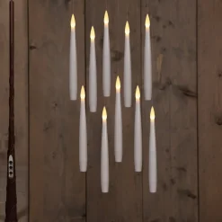 Anna's Collection LED Stabkerze schwebend weiß D 2 H 15 cm 10 St.