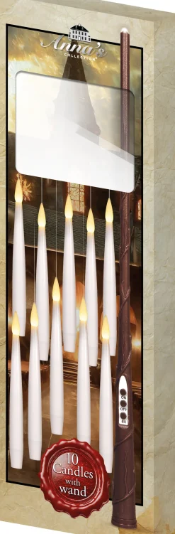 Anna's Collection LED Stabkerze schwebend weiß D 2 H 15 cm 10 St.