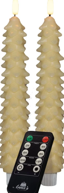 Anna's Collection LED Stabkerze Rambu creme D 2,2 H 23 cm