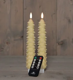 Anna's Collection LED Stabkerze Rambu creme D 2,2 H 23 cm