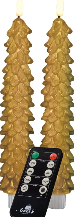 Anna's Collection LED Stabkerze Rambu gold D 2,2 H 23 cm