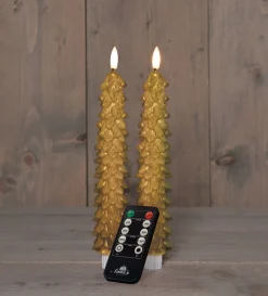 Anna's Collection LED Stabkerze Rambu gold D 2,2 H 23 cm