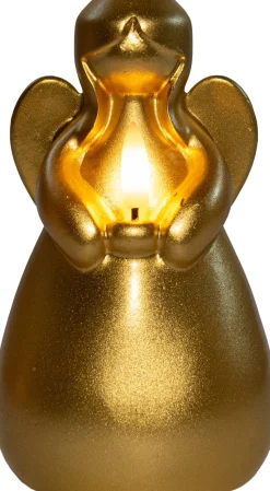 Anna's Collection LED Stumpenkerze Ange gold D 8 H 14,5 cm