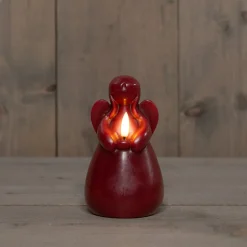 Anna's Collection LED Stumpenkerze Ange bordeaux D 8 H 14,5 cm