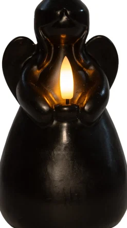 Anna's Collection LED Stumpenkerze Ange schwarz D 8 H 14,5 cm