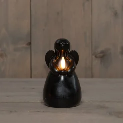 Anna's Collection LED Stumpenkerze Ange schwarz D 8 H 14,5 cm