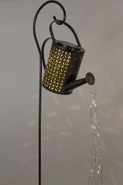 Anna's Collection solar Gartenstecker Gießkanne schwarz 23,5 x 10 x 84 cm