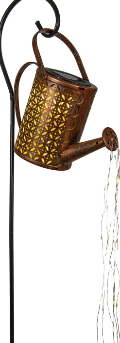 Anna's Collection solar Gartenstecker Gießkanne kupfer 23,5 x 10 x 84 cm