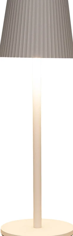 Anna's Collection Tischlampe Ribbel weiß D 9 H 27 cm