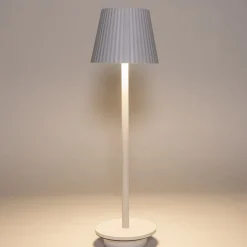 Anna's Collection Tischlampe Ribbel weiß D 11 H 36 cm