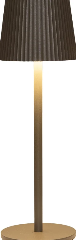 Anna's Collection Tischlampe Ribbel taupe D 9 H 27 cm