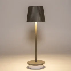 Anna's Collection Tischlampe Ribbel taupe D 9 H 27 cm