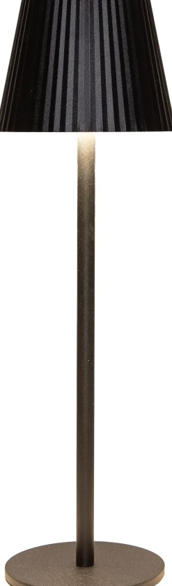 Anna's Collection Tischlampe Ribbel schwarz D 11 H 36 cm