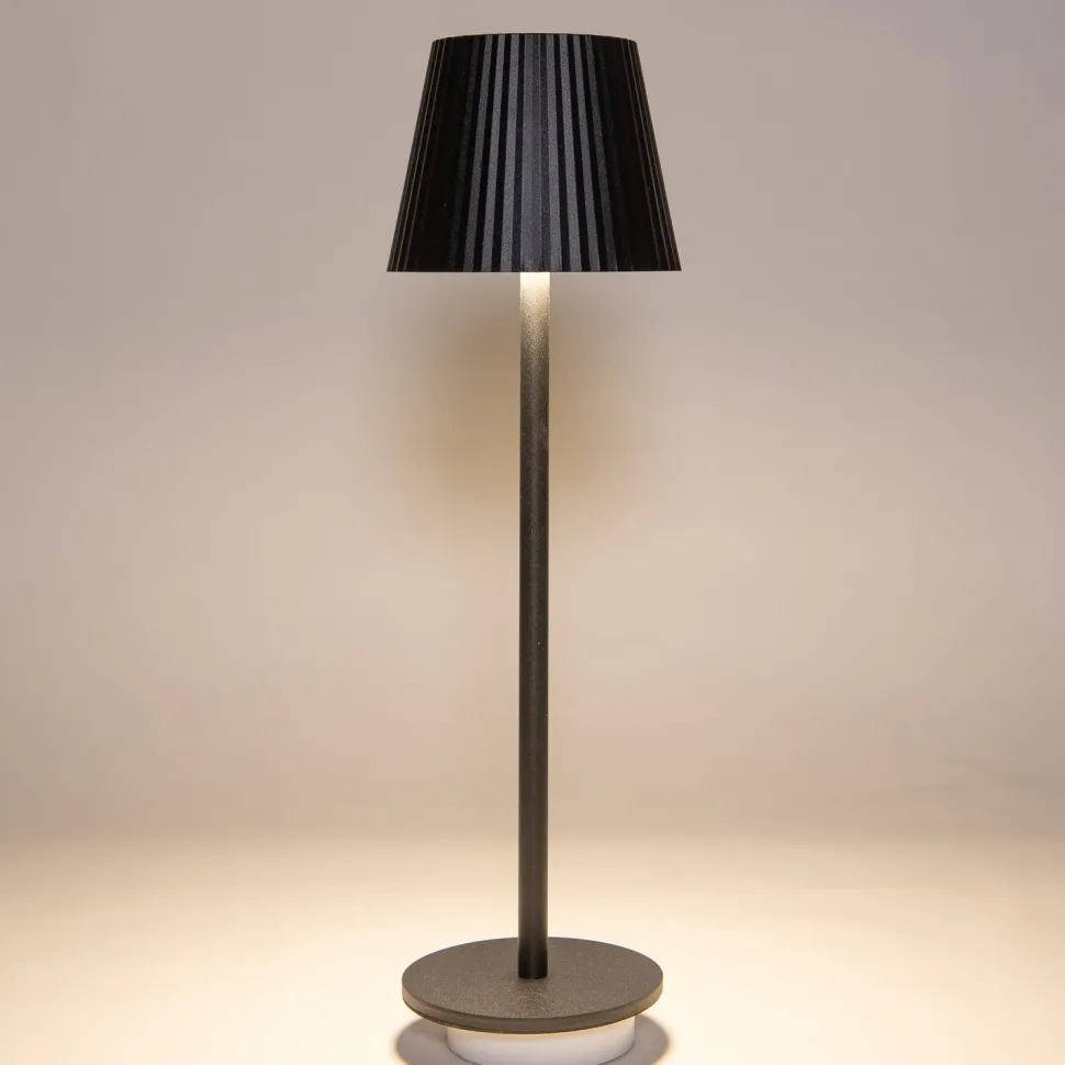 Anna's Collection Tischlampe Ribbel schwarz D 11 H 36 cm