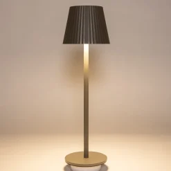 Anna's Collection Tischlampe Ribbel taupe D 11 H 36 cm