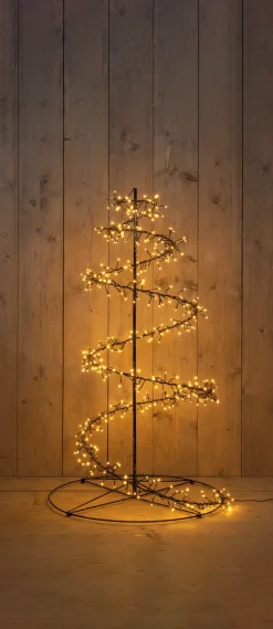 Anna's Collection Weihnachtsbaum Swirl schwarz mit 480 extra warmen Lichtern D 67 H 120 cm