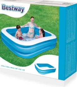 Bestway Planschbecken für Kinder rechteckig blau 211 x 132 x 46 cm 6+