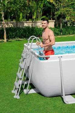 Bestway Stahlrahmen-Pool Power Steel rechteckig 488 x 244 x 122 cm