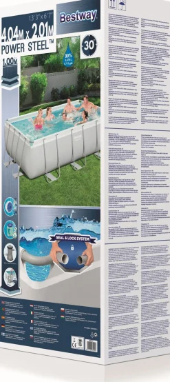 Bestway Stahlrahmen-Pool Power Steel rechteckig 404 x 201 x 100 cm