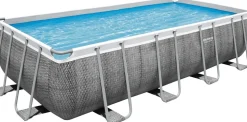 Bestway Stahlrahmen-Pool Power Steel Rattan-Look rechteckig 549 x 274 x 122 cm