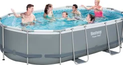 Bestway Stahlrahmen-Pool Power Steel oval 488 x 305 x 107 cm