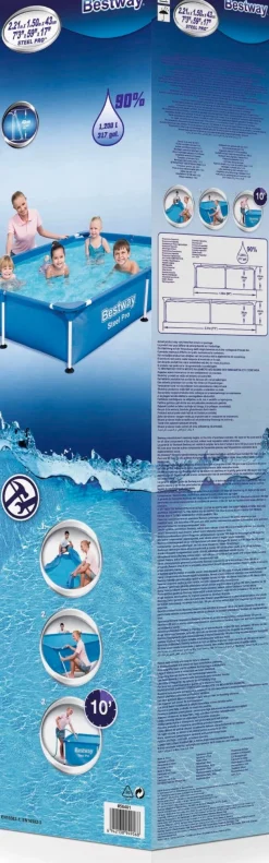 Bestway Stahlrahmen-Pool Steel Pro rechteckig 221 x 150 x 43 cm