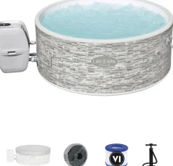 Bestway Whirlpool aufblasbar Lay-Z-Spa Vancouver plus rund grau D 155 H 60 cm