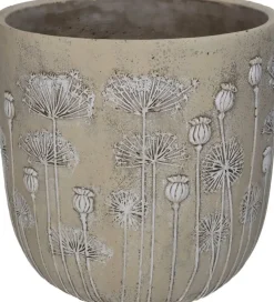 Blumentopf Mohnblumen crème D 25 H 25 cm