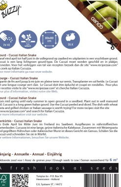 Buzzy® Ornamental Zierkürbis (Lagenaria siceraria longissima 'Cucuzi Italian Snake') Samen