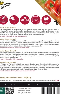 Buzzy® Pomodori Roma-Tomate (Solanum lycopersicum 'Super Roma VF') Samen