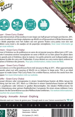 Buzzy® Xotica Green Curry Chabai (Capsicum frutescens) Samen