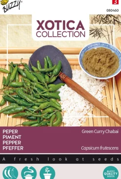 Buzzy® Xotica Green Curry Chabai (Capsicum frutescens) Samen
