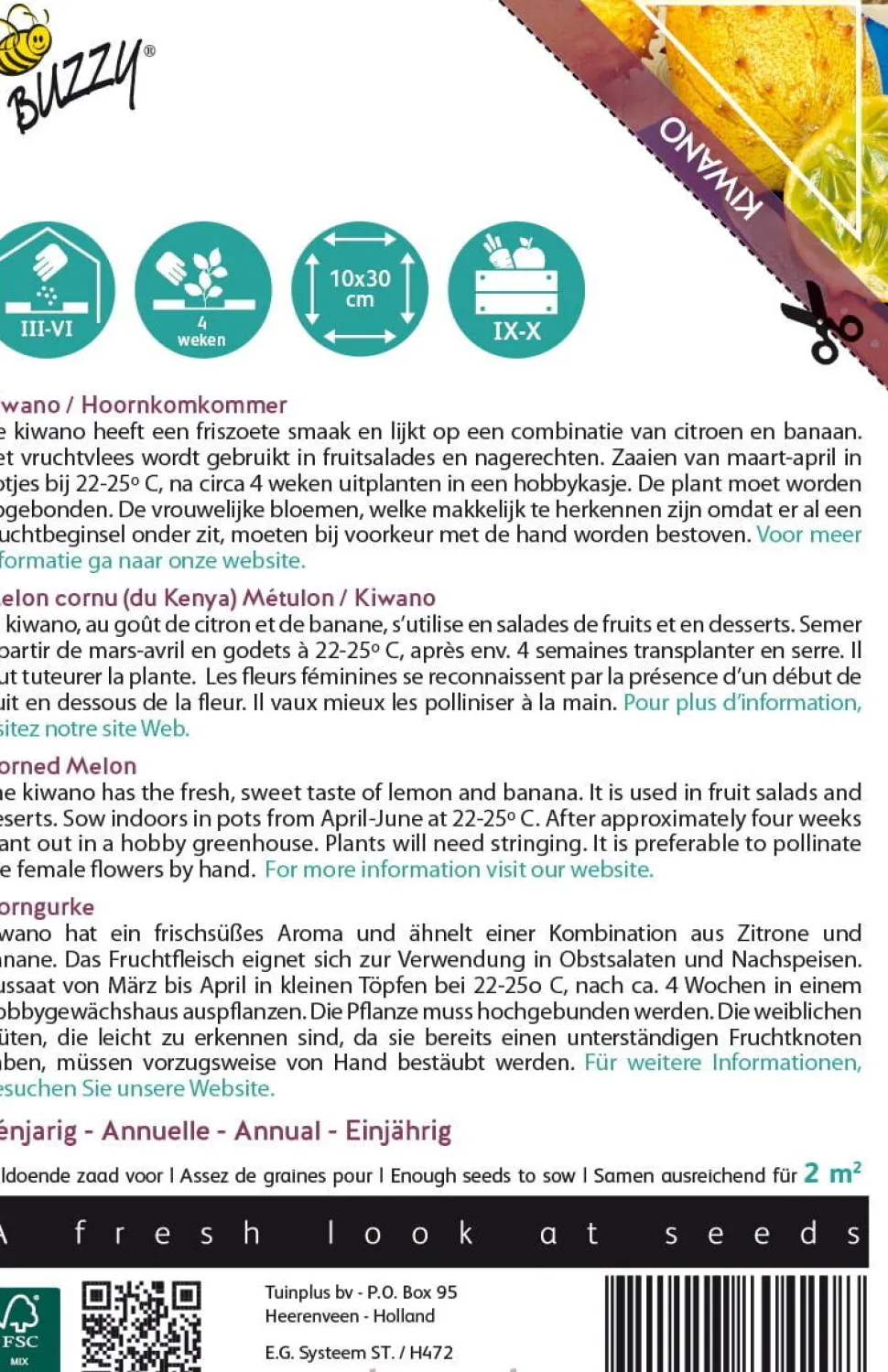 Buzzy® Xotica Kiwano Horngurke (Cucumis metuliferus) Samen