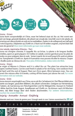 Buzzy® Xotica Mizuna Japanischer Salat (Brassica junicea) Samen