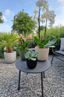 Capi Europe Blumentopf Groove beige D 21,5 H 20 cm