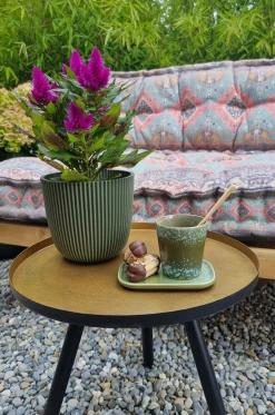 Capi Europe Blumentopf Groove grün D 13 H 12 cm