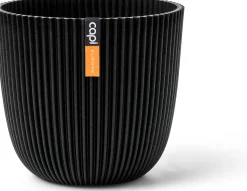 Capi Europe Blumentopf Groove schwarz D 13 H 12 cm