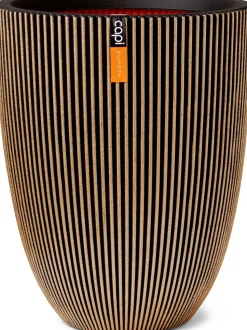 Capi Europe Blumentopf Groove schwarz / gold D 46 H 58 cm