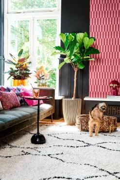 Capi Europe Blumentopf Groove schwarz / gold D 46 H 58 cm