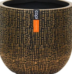 Capi Europe Blumentopf Nature Skin schwarz / gold D 9 H 8 cm