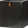 Capi Lux Terrazzo Pflanzkübel quadratisch 20 x 20 x 20 cm schwarz