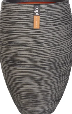 Capi Nature Rib Pflanzkübel hoch D 45 H 72 cm grau