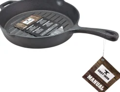 Cast Iron Grillpfanne schwarz D 28 cm H 5 cm