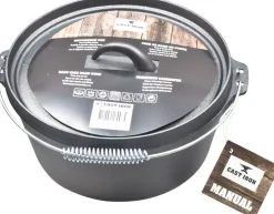 Cast Iron Pfanne mit Deckel schwarz D 28 cm H 13 cm